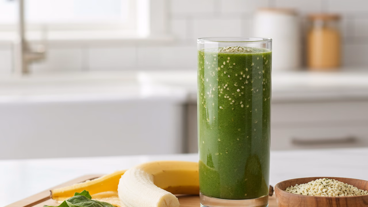 Batido Verde de Espinaca con Hemp y Banana
