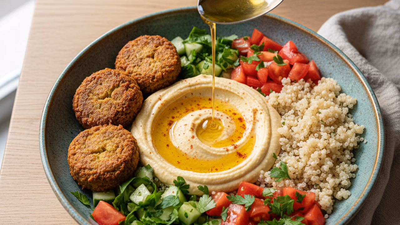 Buddha Bowl Mediterráneo con Falafel
