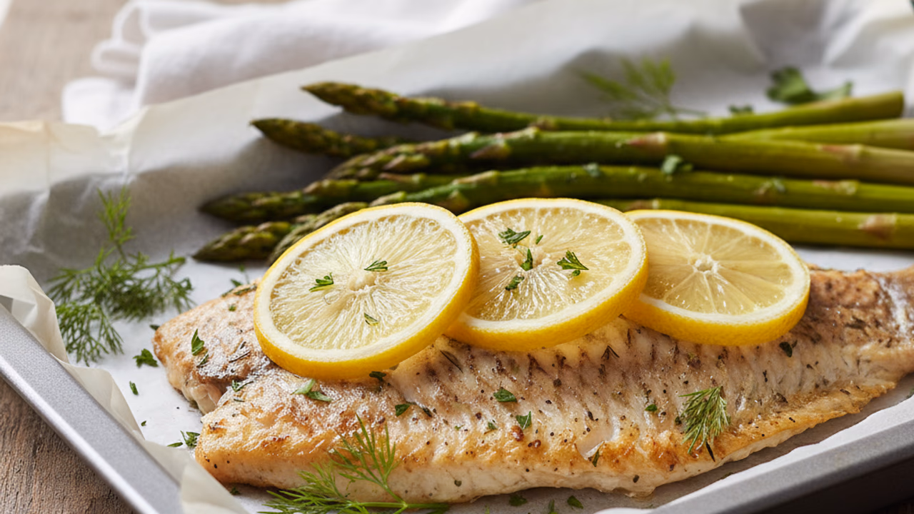 Filete de Tilapia al Limón con Espárragos