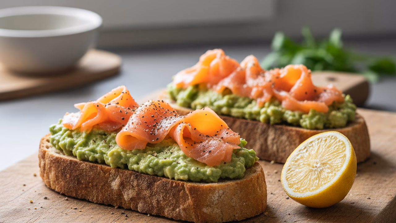 Tostada de salmón con aguacate